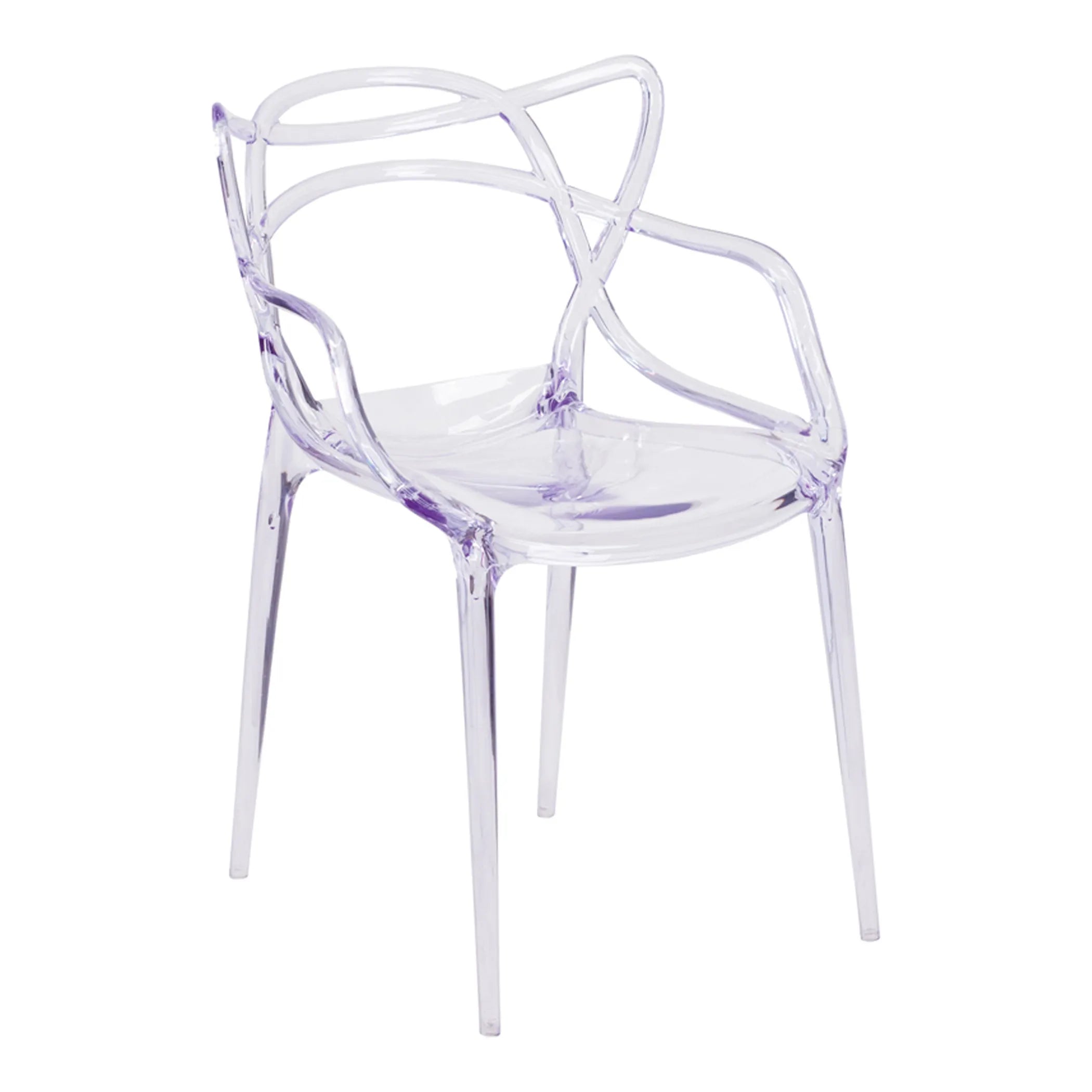 Clear Acrylic Open Back Dining Arm Chair — view 4