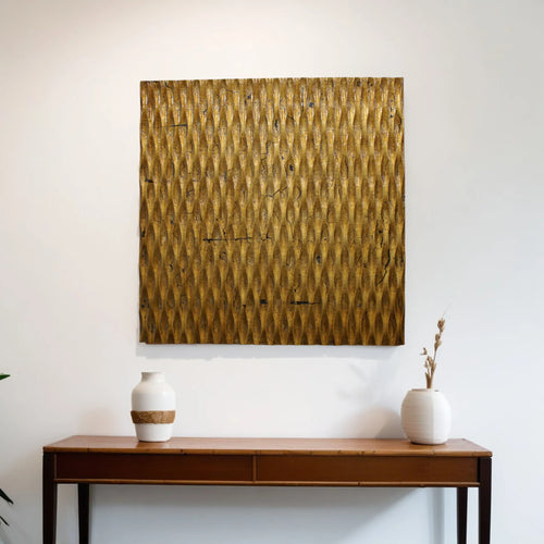 1 x 24 x 24 Gold Metallic Ridge – Wall Art Wood Wall Art — view 2