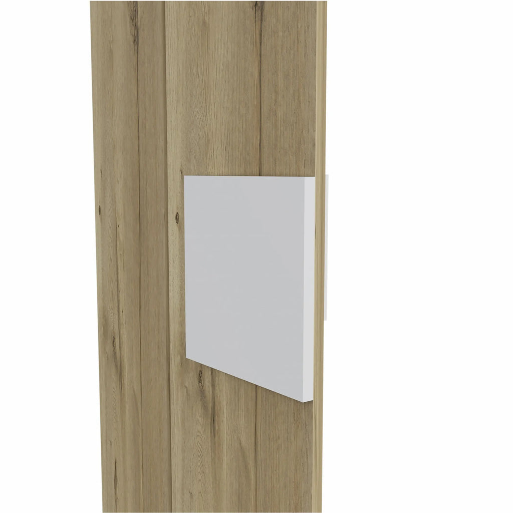 Light Oak and White Multi Purpose Vertical Hanging Cabinet — view 3