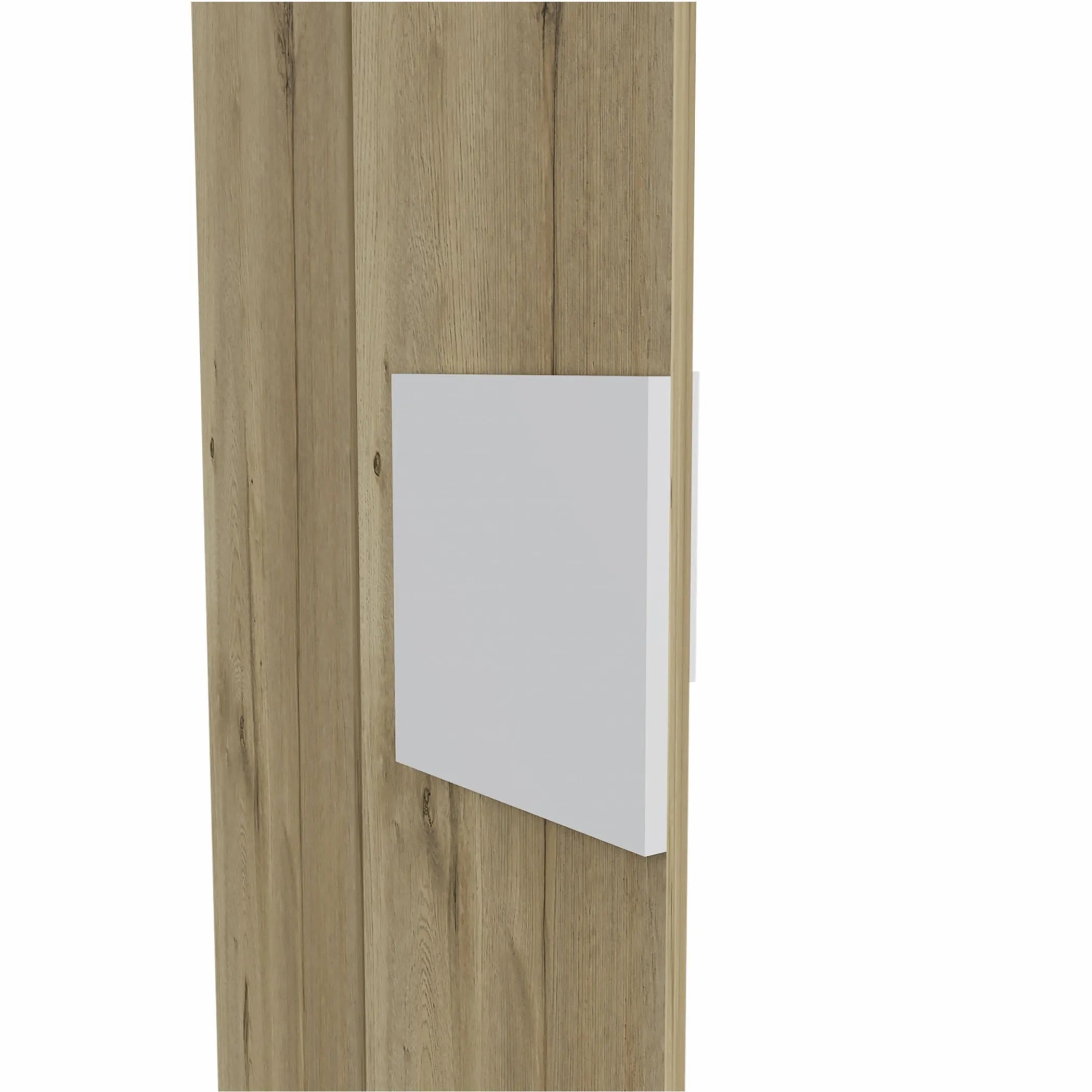 Light Oak and White Multi Purpose Vertical Hanging Cabinet — view 3
