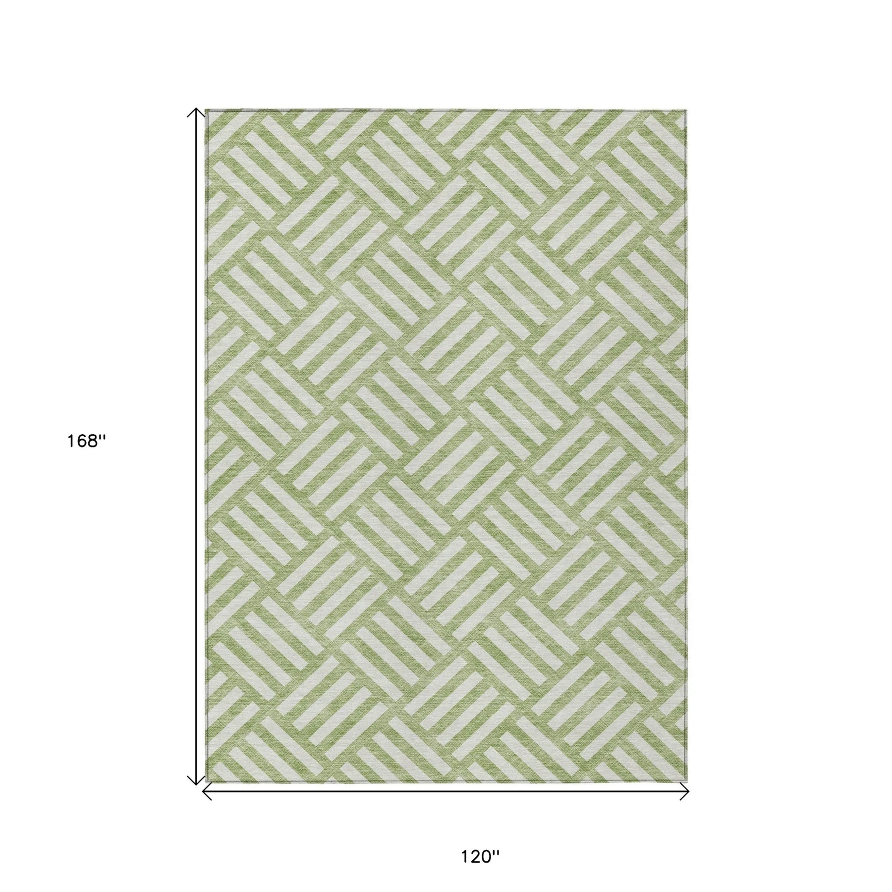 10′ X 14′ Artichoke Green And Ivory Geometric Washable Indoor Outdoor Area Rug — view 3