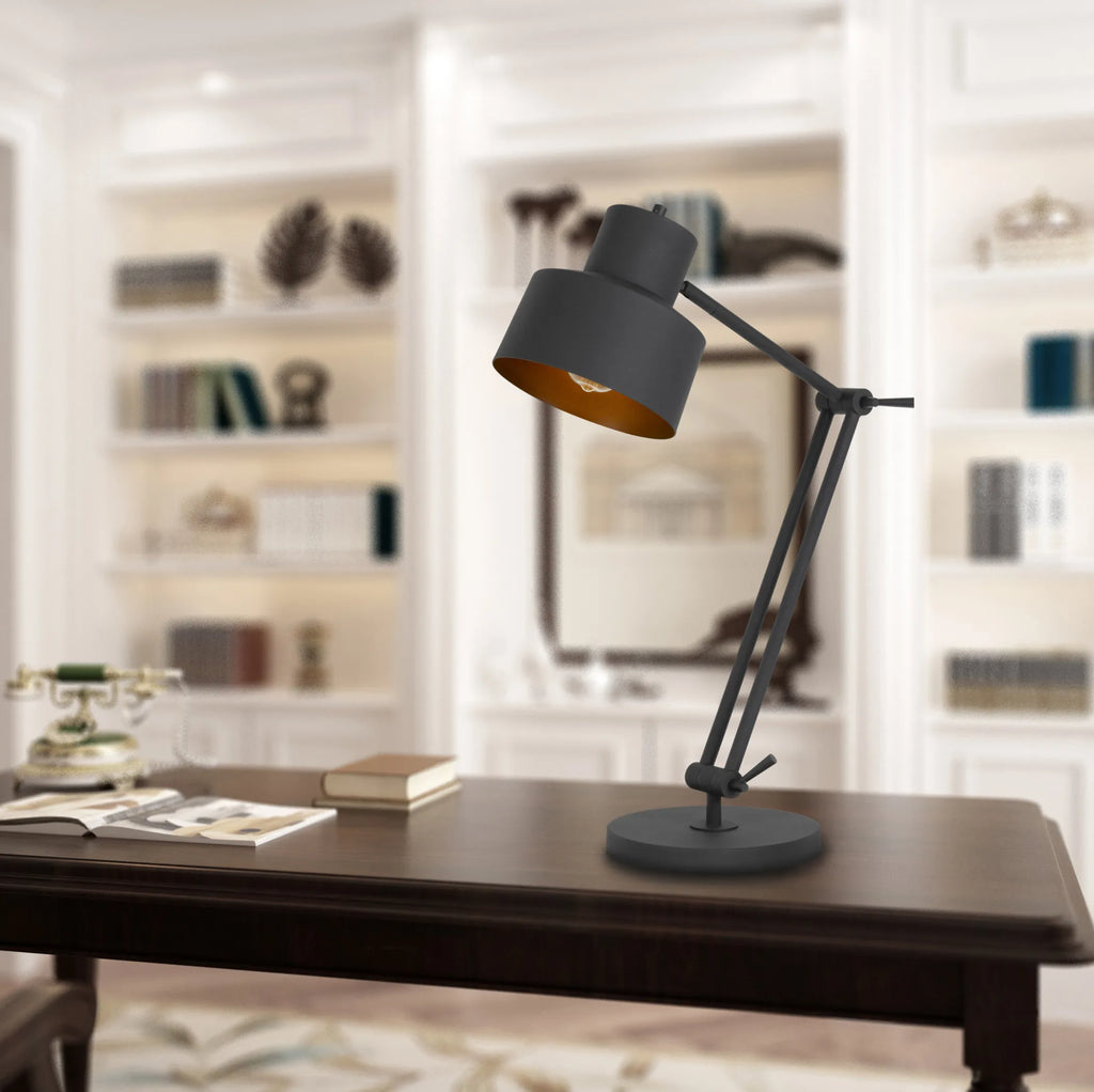 33″ Black Metal Adjustable Desk Table Lamp — view 3