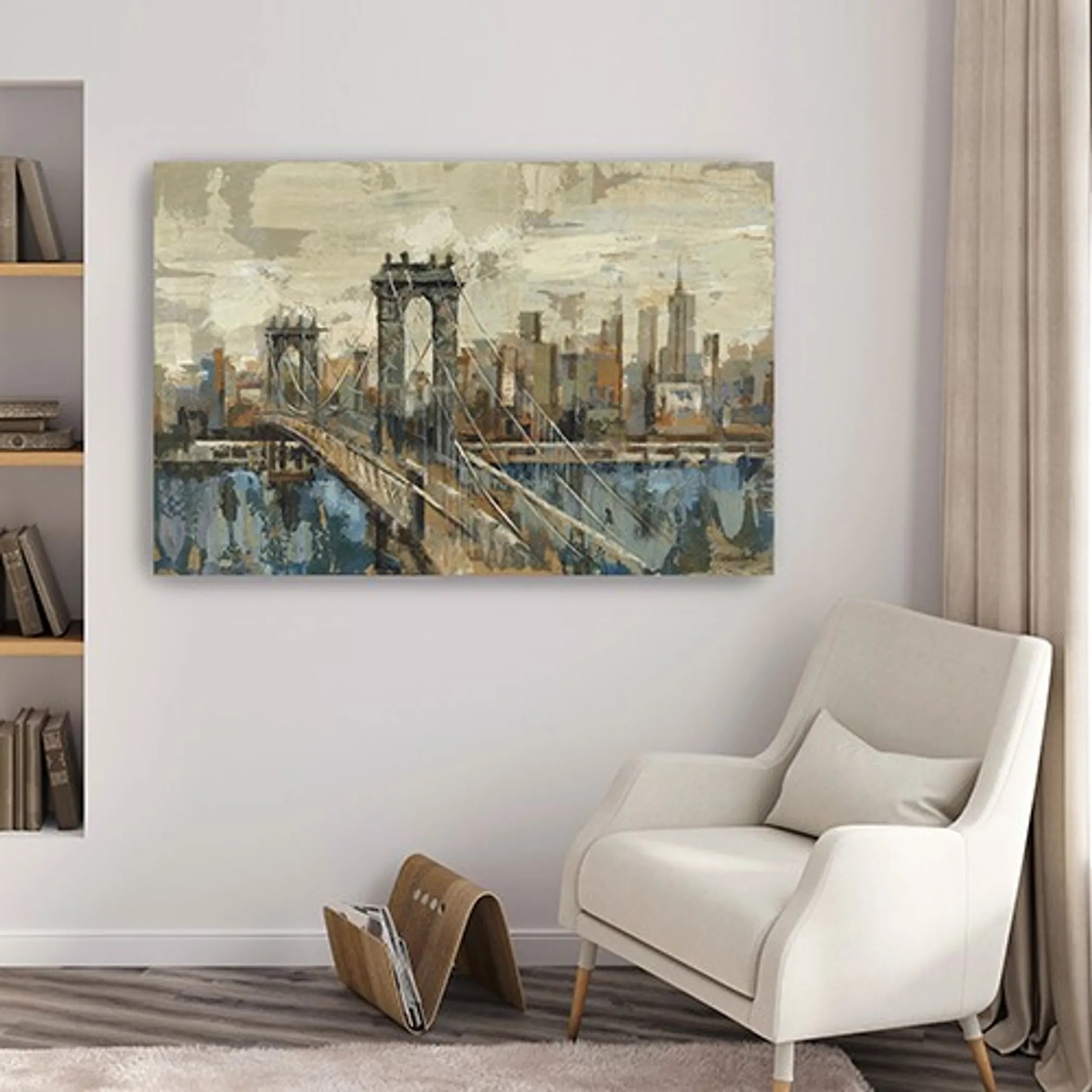 Vintage Inspired Nyc City Skyline Unframed Print Wall Art — view 4