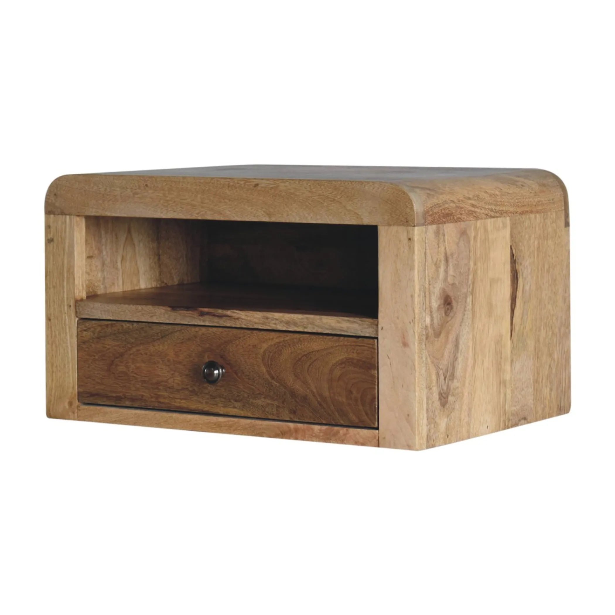 Solid Wood One Drawer Floating Nightstand — view 4