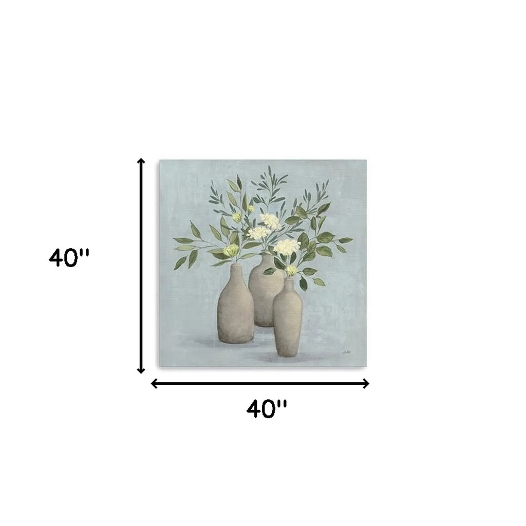 Pretty Bohemian Flowers In Ceramic Vases Unframed Print Wall Art — view 4