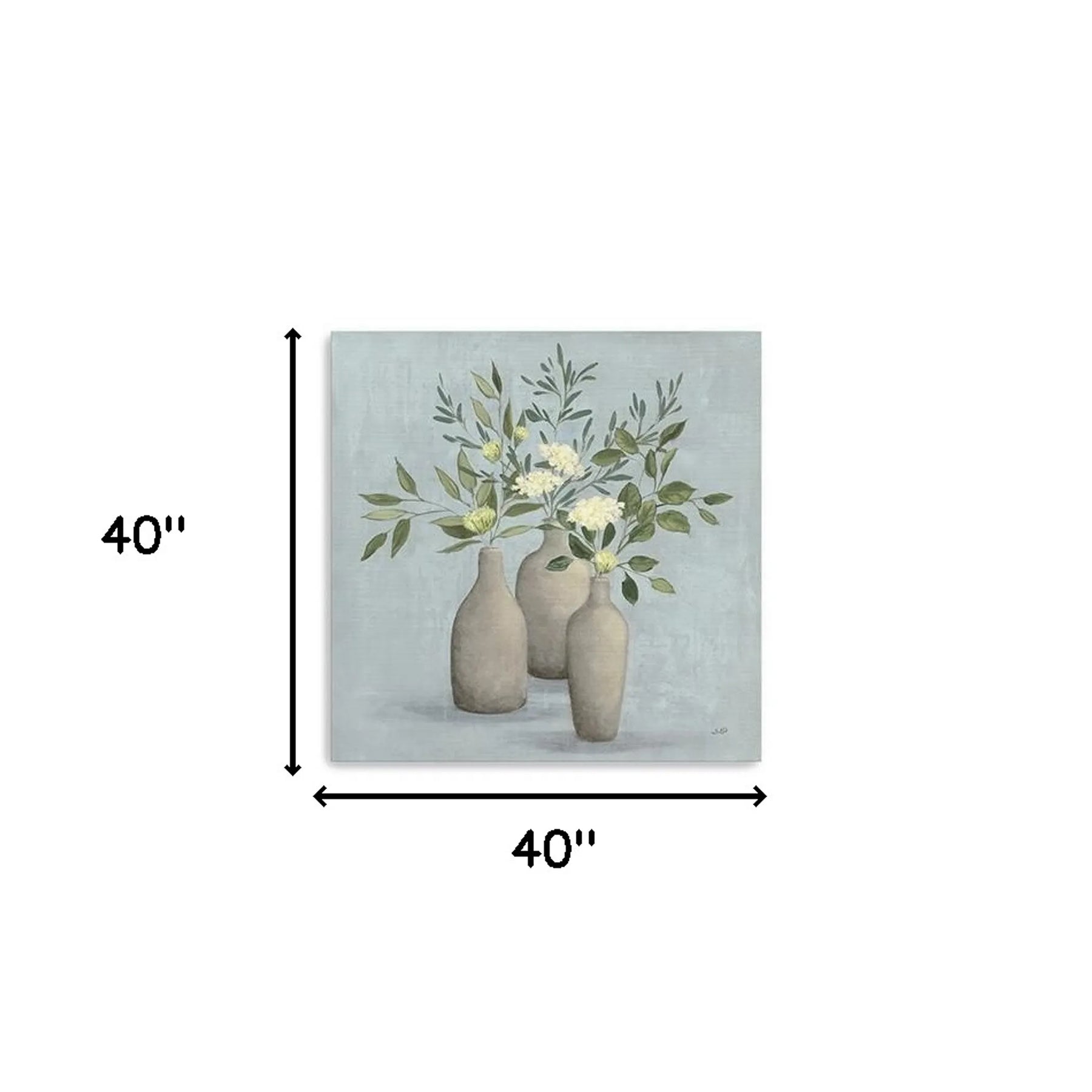 Pretty Bohemian Flowers In Ceramic Vases Unframed Print Wall Art — view 4