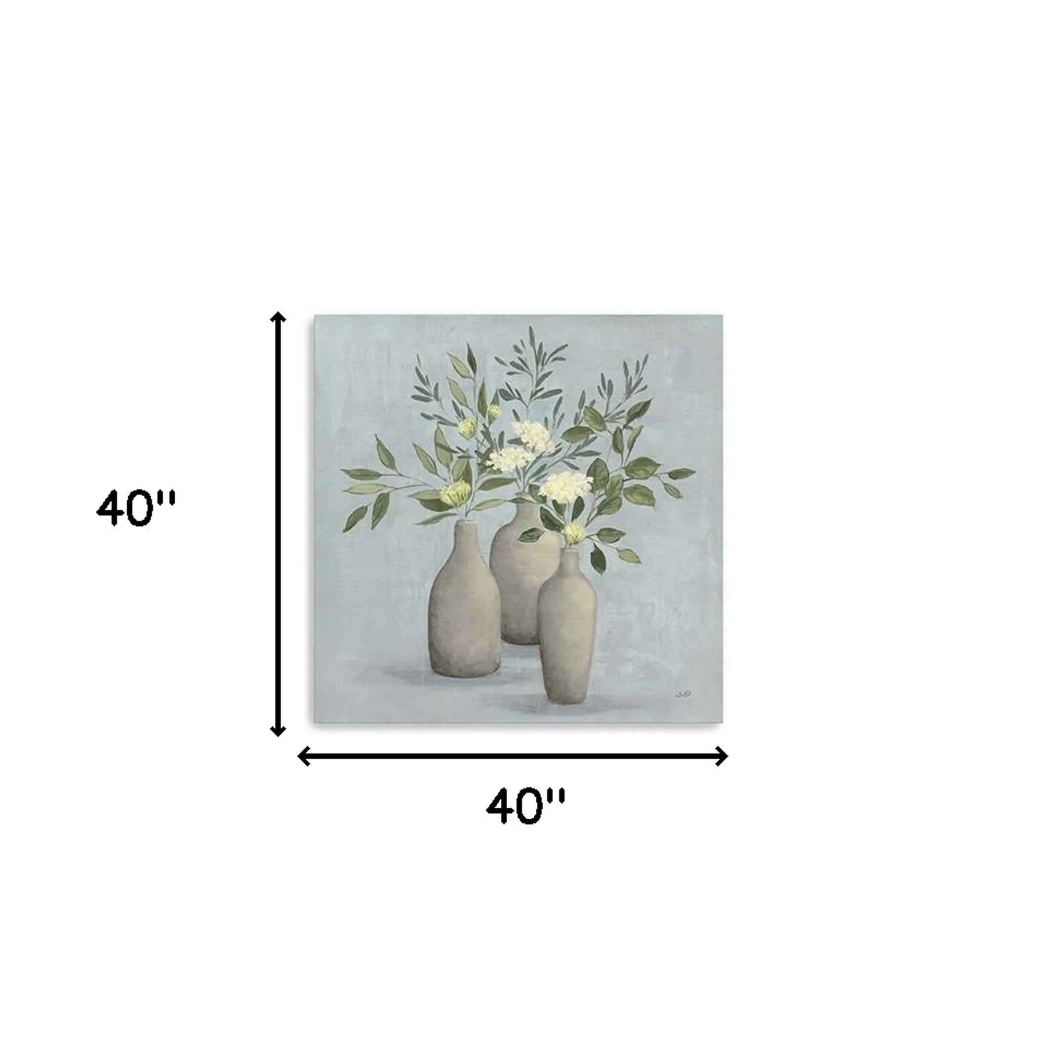 Pretty Bohemian Flowers In Ceramic Vases Unframed Print Wall Art — view 4