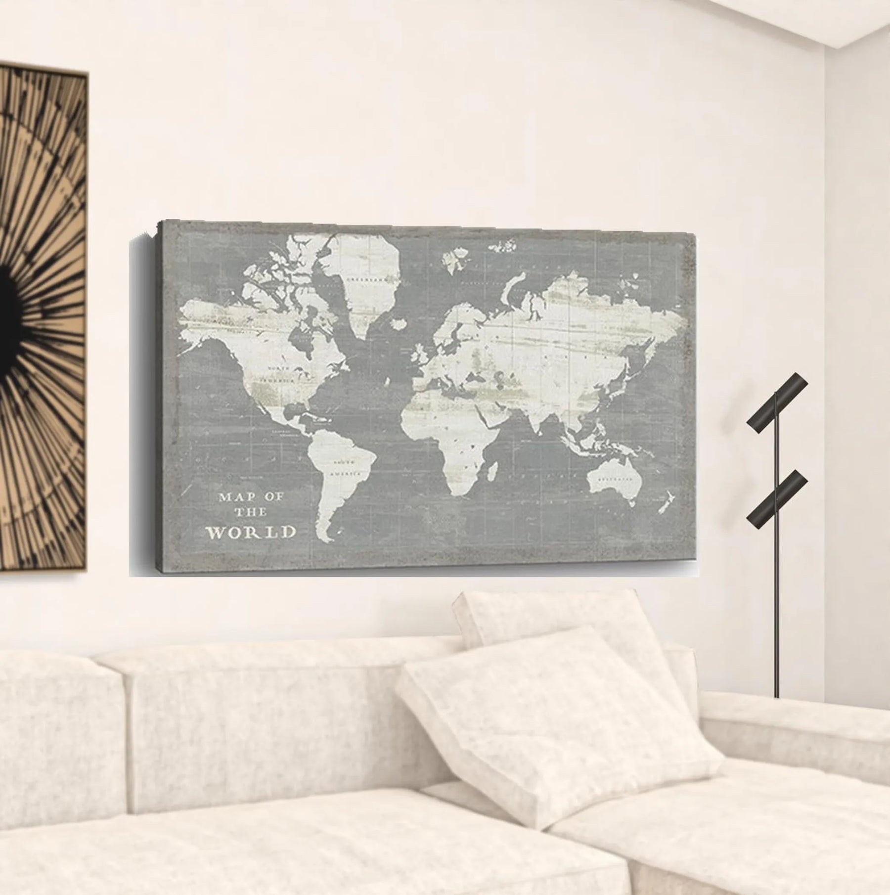 Minimalist World Map Unframed Print Wall Art — view 3