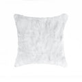 Set Of Two 18″ White Rabbit Zippered Natural Fur Throw Pillows