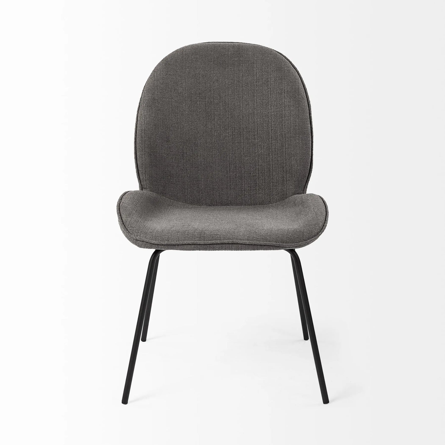Set Of Two Gray And Black Upholstered Fabric Side Chairs — view 2