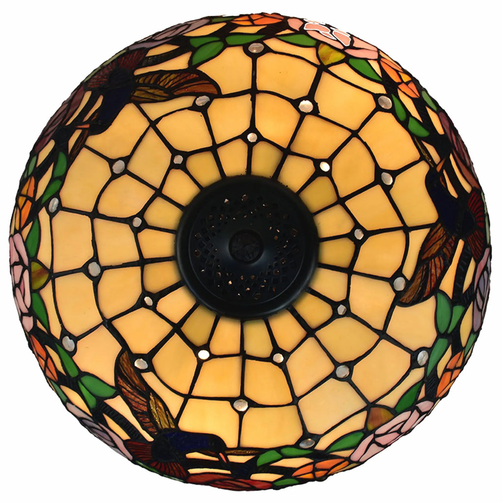 23″ Dark Brown Metal Two Light Candlestick Table Lamp With Brown and Ivory Shade — view 3