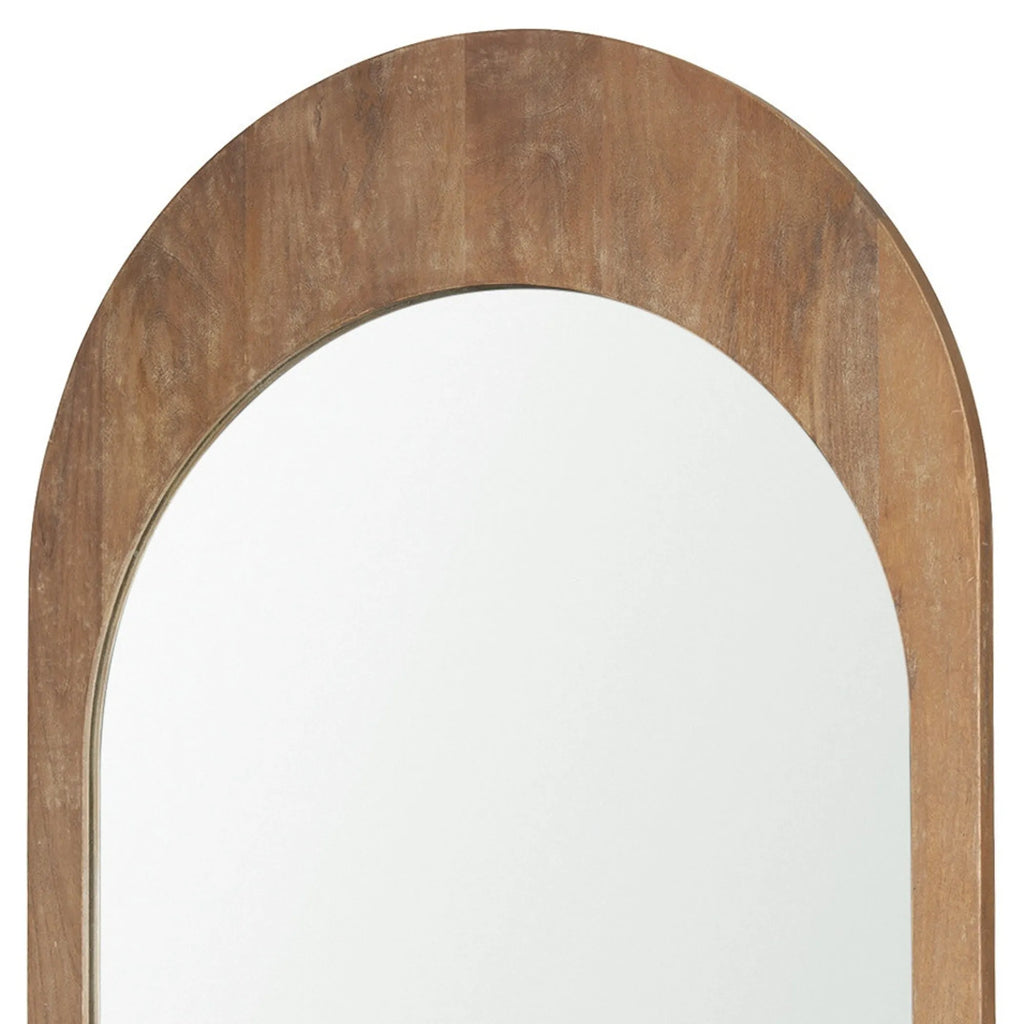 Light Wood Arch Framed Accent Mirror — view 4