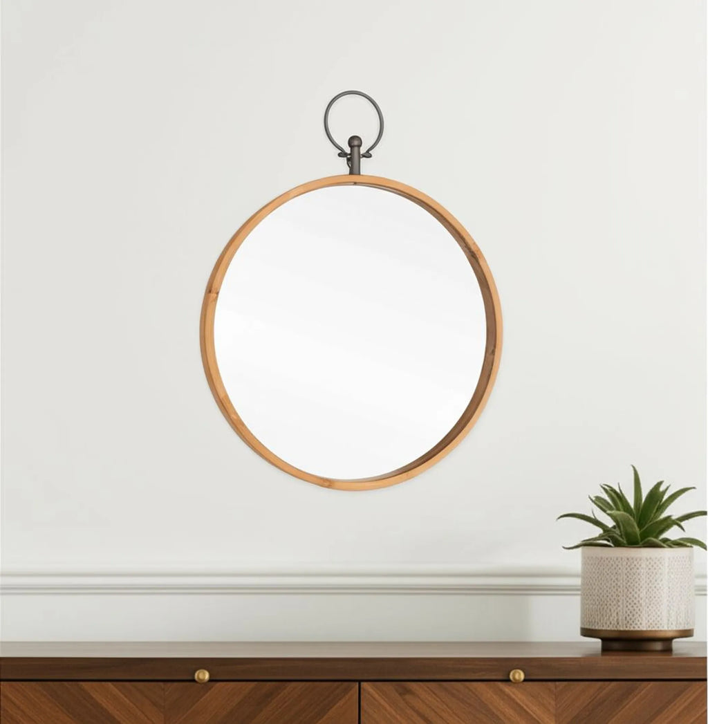 Round Metal Framed Accent Mirror