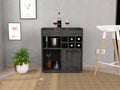 Lyon Bar Cabinet, Six Cubbies, Cabinet With Divisions, Two Concealed Shelves