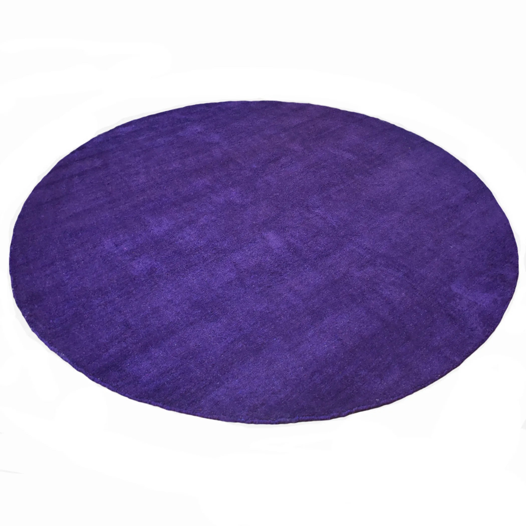 Rugsotic Carpets Hand Knotted Loom Silk Mix Round Area Rug Solid — view 3