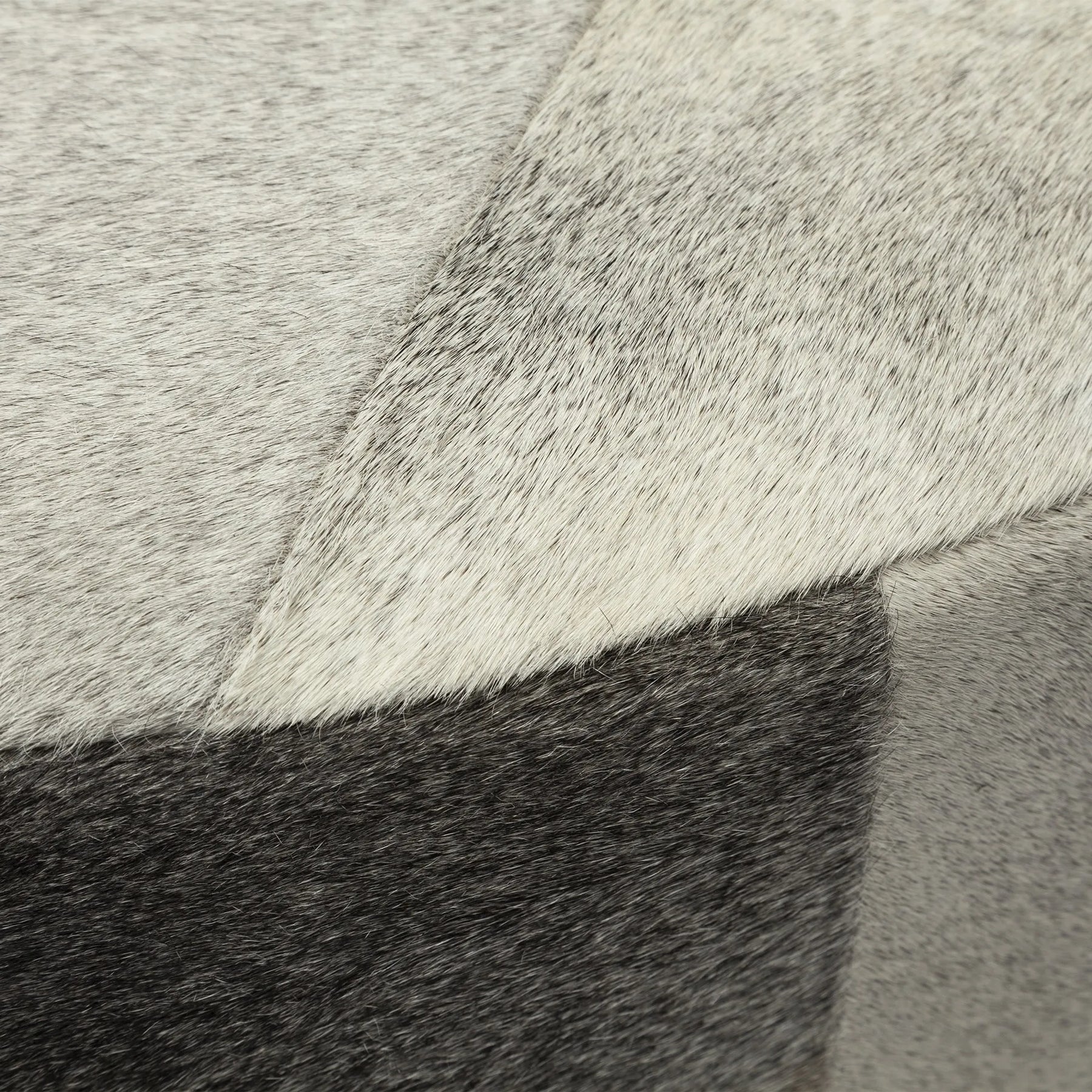 36″ Gray Wool And Brown Footstool Ottoman — view 4