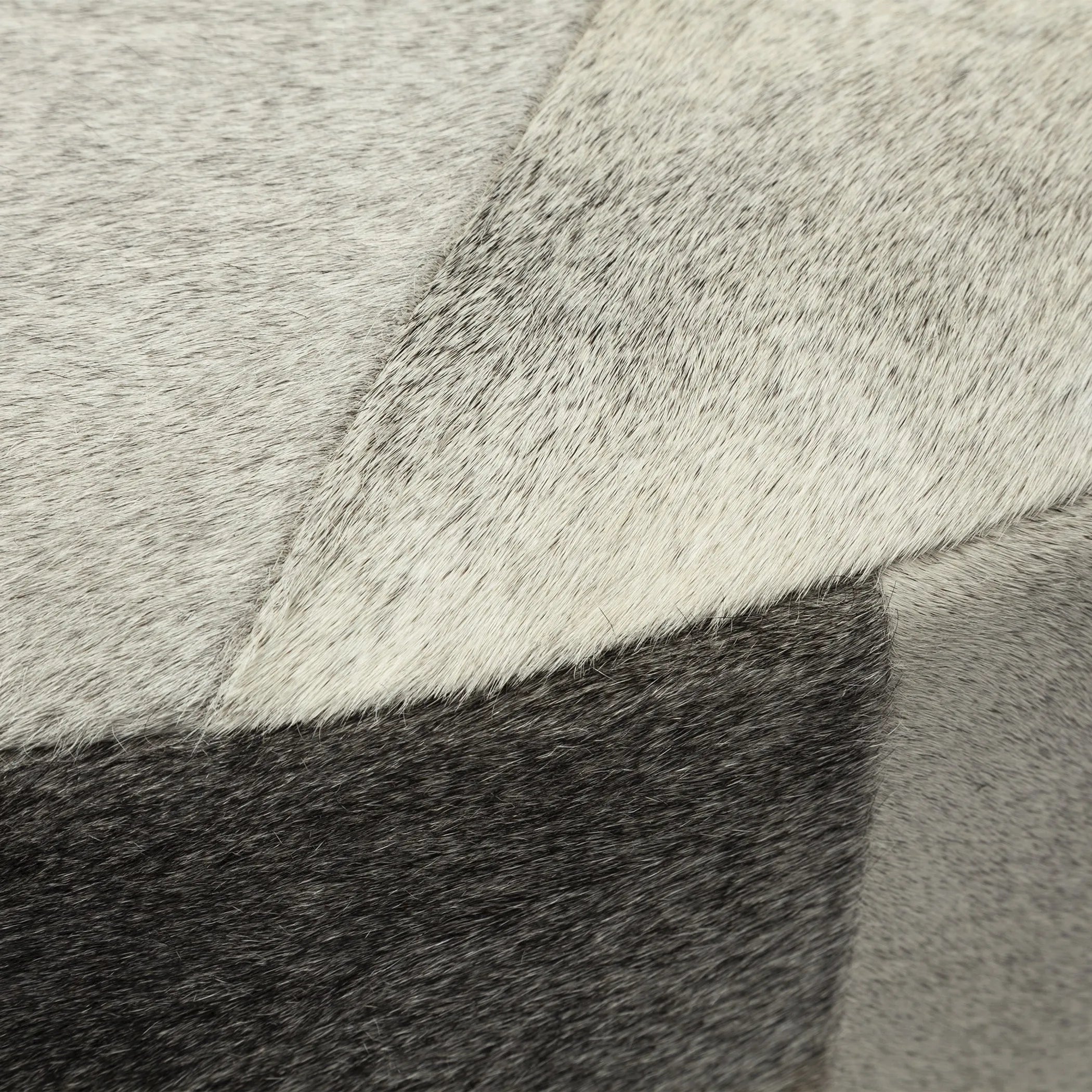 36″ Gray Wool And Brown Footstool Ottoman — view 4