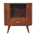 Solid Wood Oval Accent Cabinet With One Drawer
