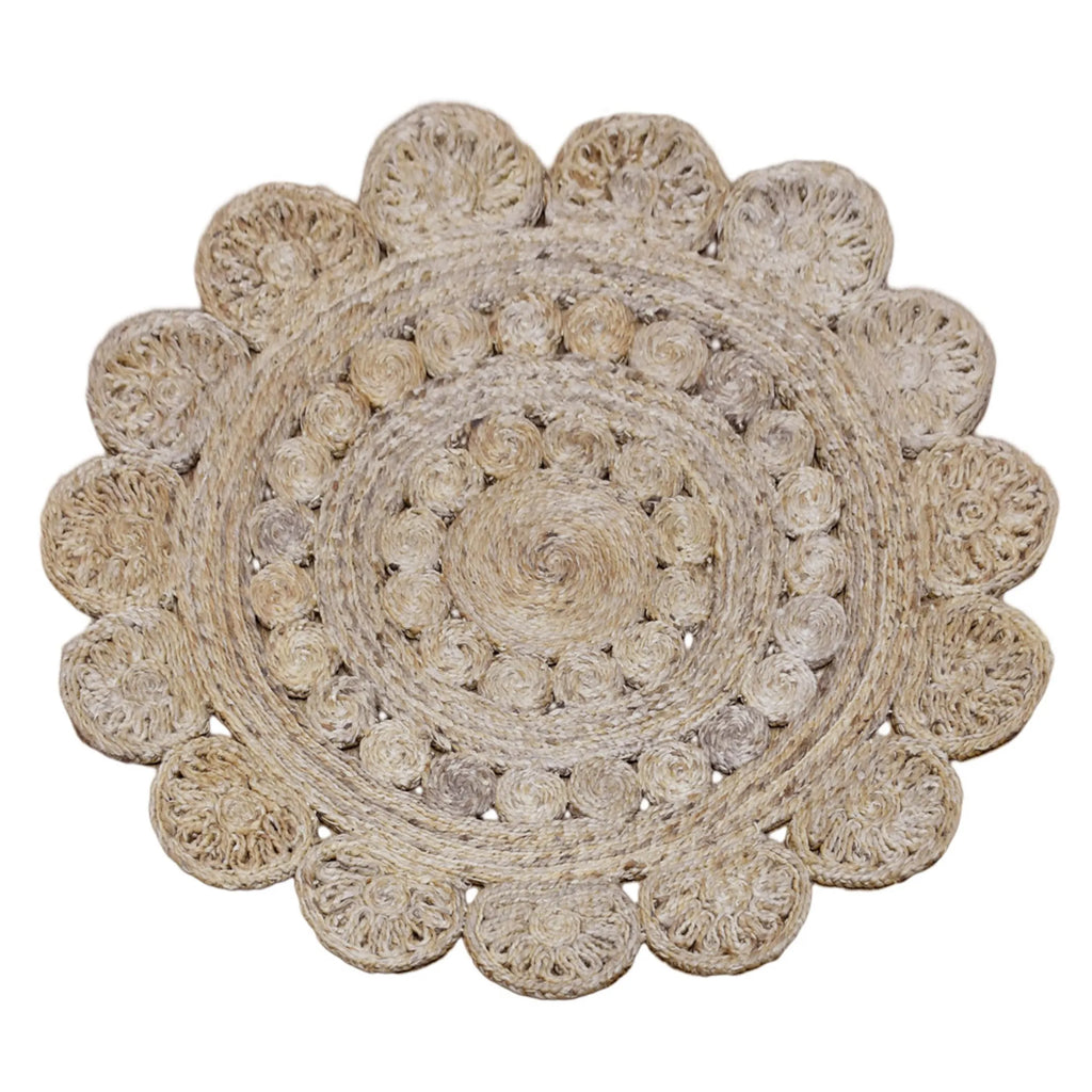 Rugsotic Carpets Hand Woven Jute Round Eco-friendly Area Rug Oriental — view 2