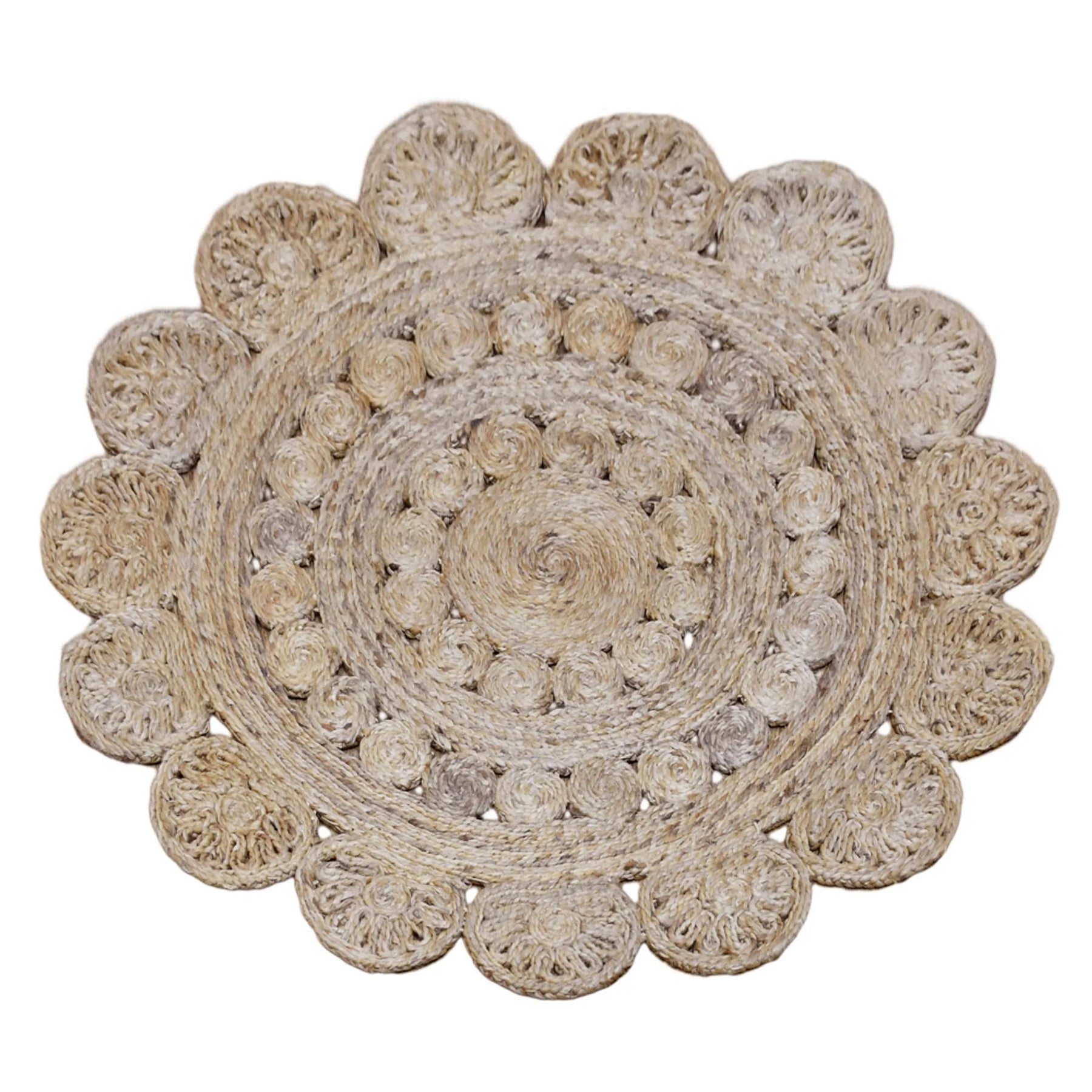 Rugsotic Carpets Hand Woven Jute Round Eco-friendly Area Rug Oriental — view 2