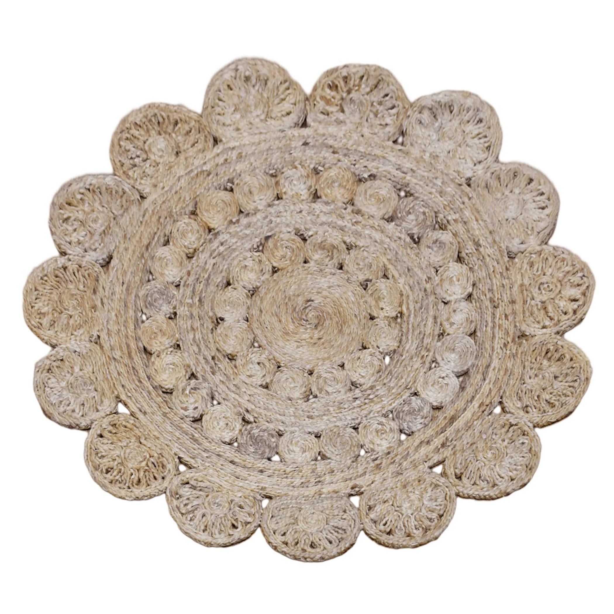 Rugsotic Carpets Hand Woven Jute Round Eco-friendly Area Rug Oriental — view 2