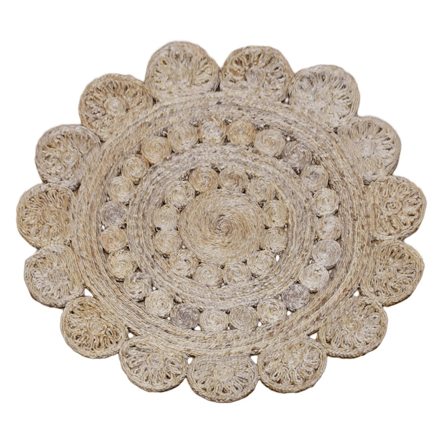 Rugsotic Carpets Hand Woven Jute Round Eco-friendly Area Rug Oriental — view 2
