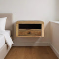 Solid Wood One Drawer Floating Nightstand
