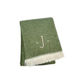 Herringbone Cotton Blend J Throw Blanket with Tassels And Embroidery