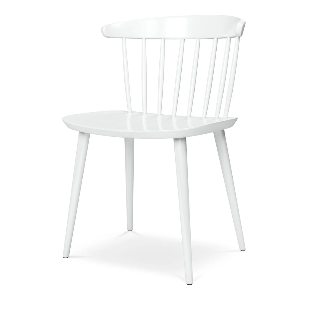 White Heavy Duty Plastic Slat Back Dining Side Chair — view 4