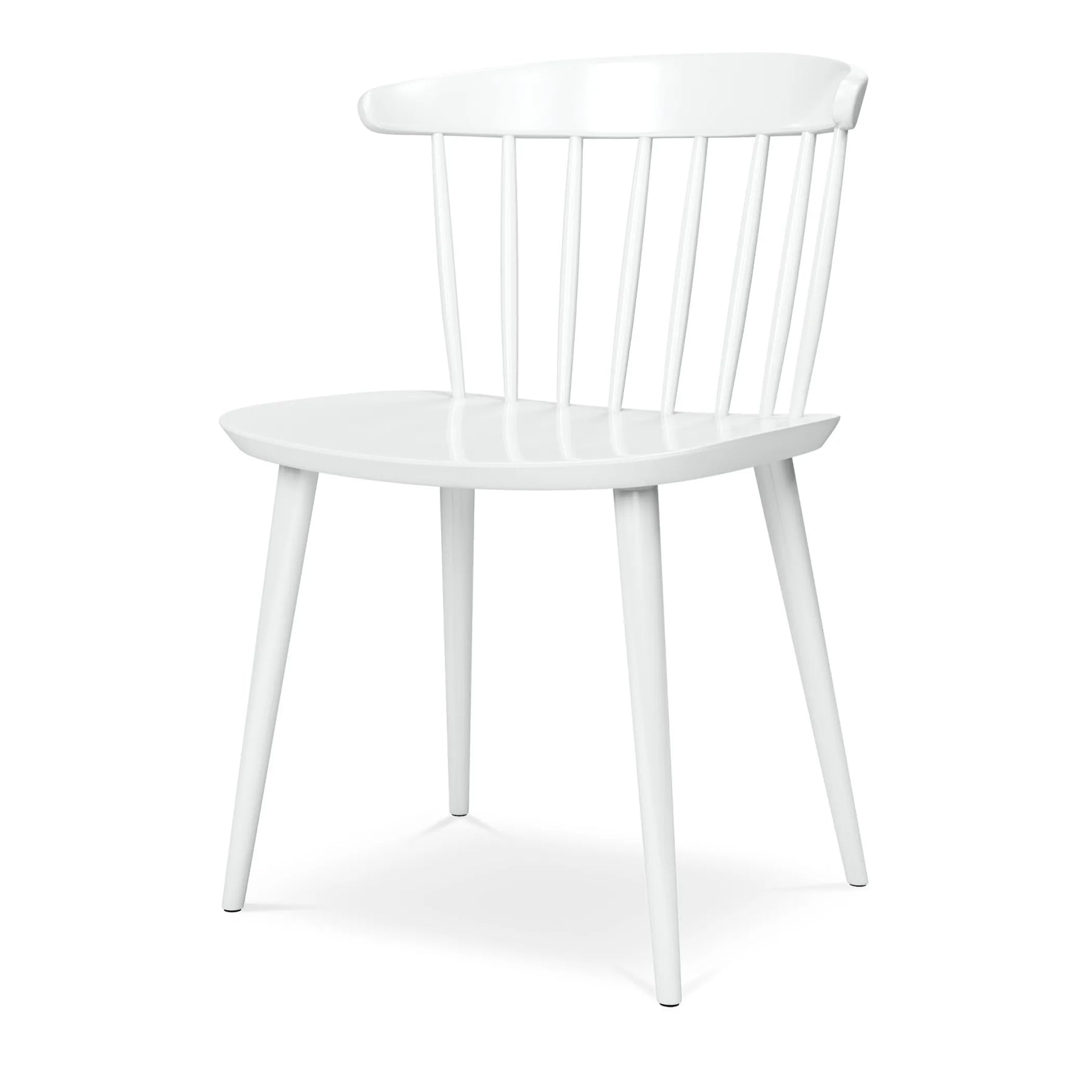 White Heavy Duty Plastic Slat Back Dining Side Chair — view 4