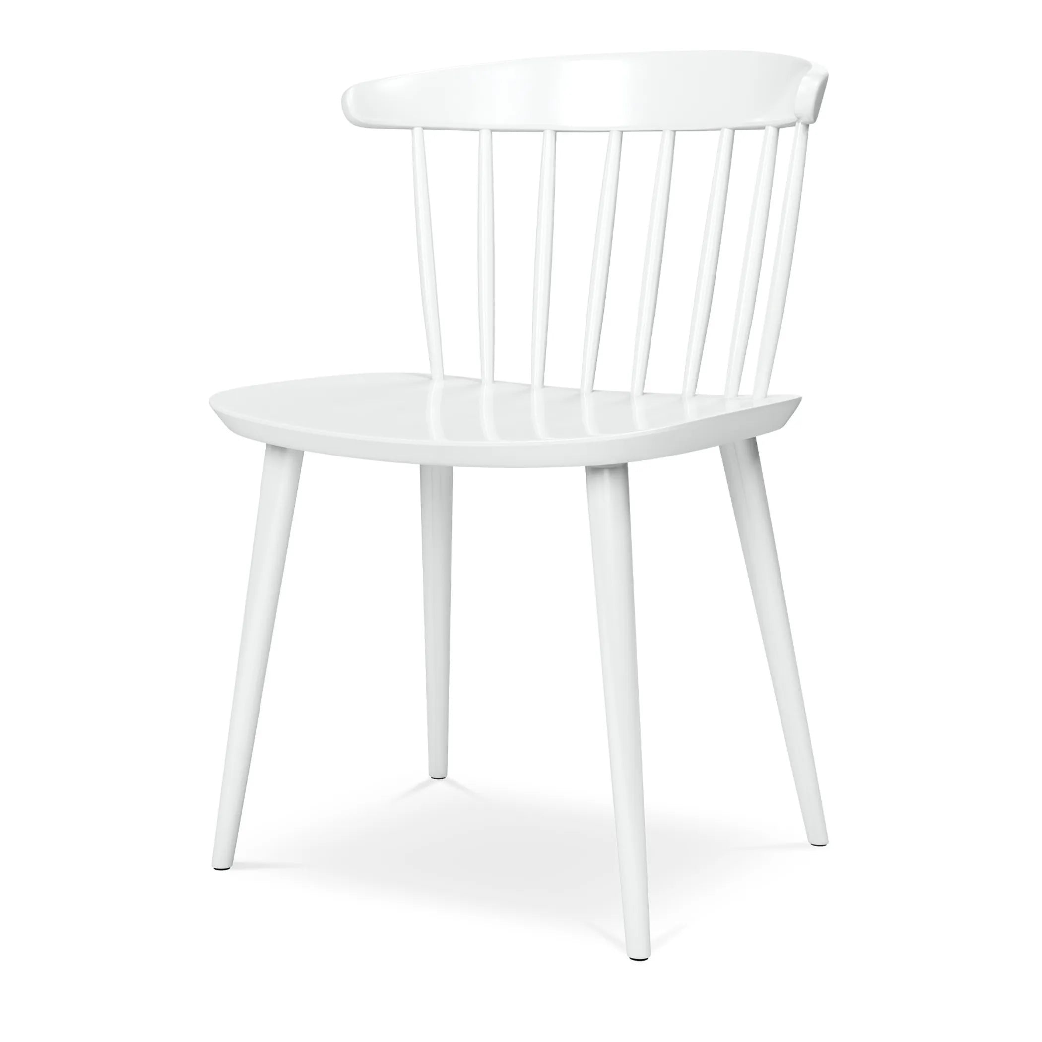 White Heavy Duty Plastic Slat Back Dining Side Chair — view 4