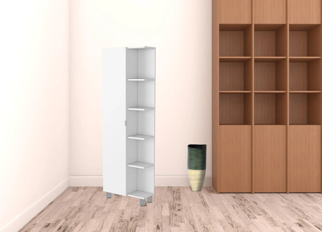 20″ White Accent Cabinet With Nine Shelves — view 2