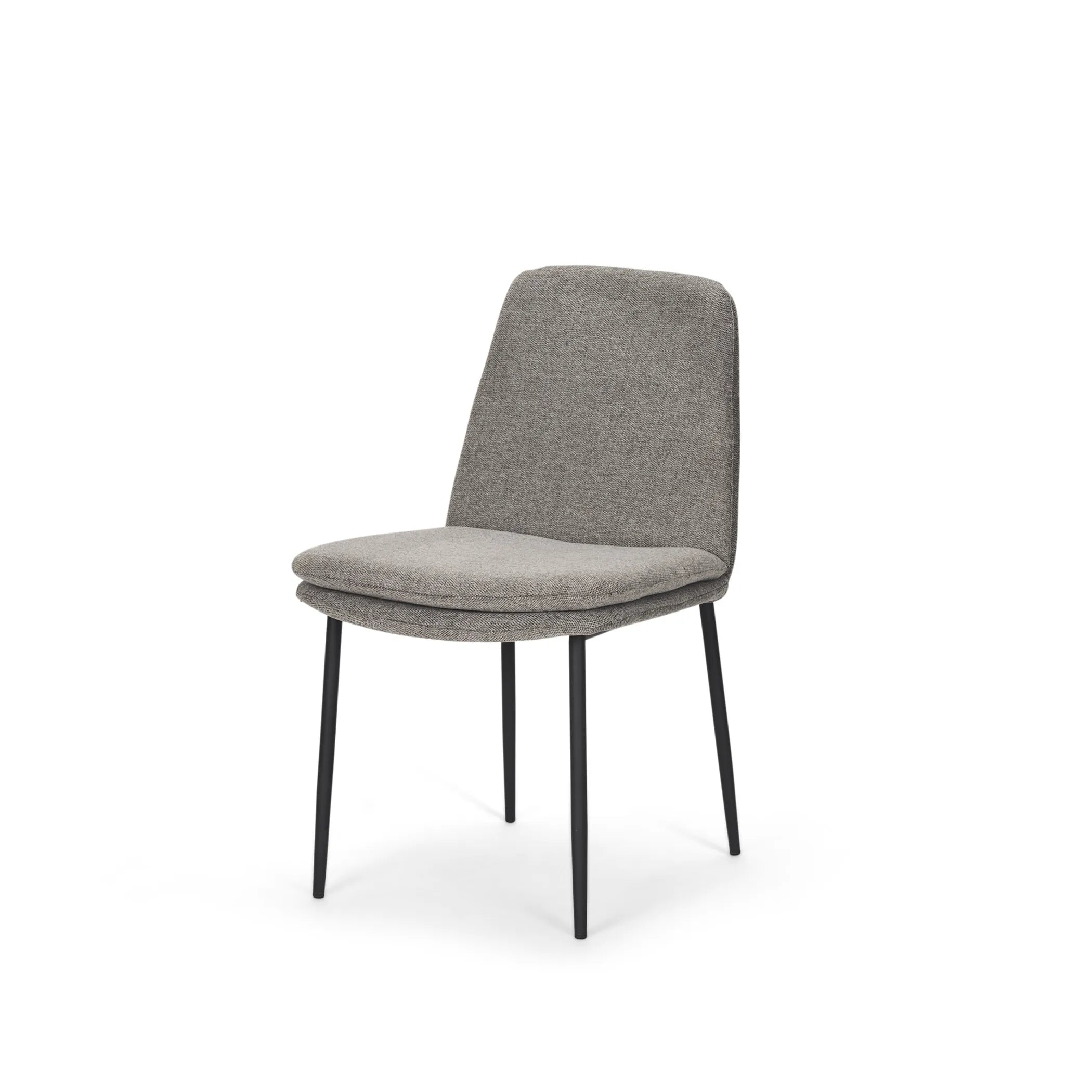Gray and Black Upholstered Fabric And Metal Dining Side Chair — view 2