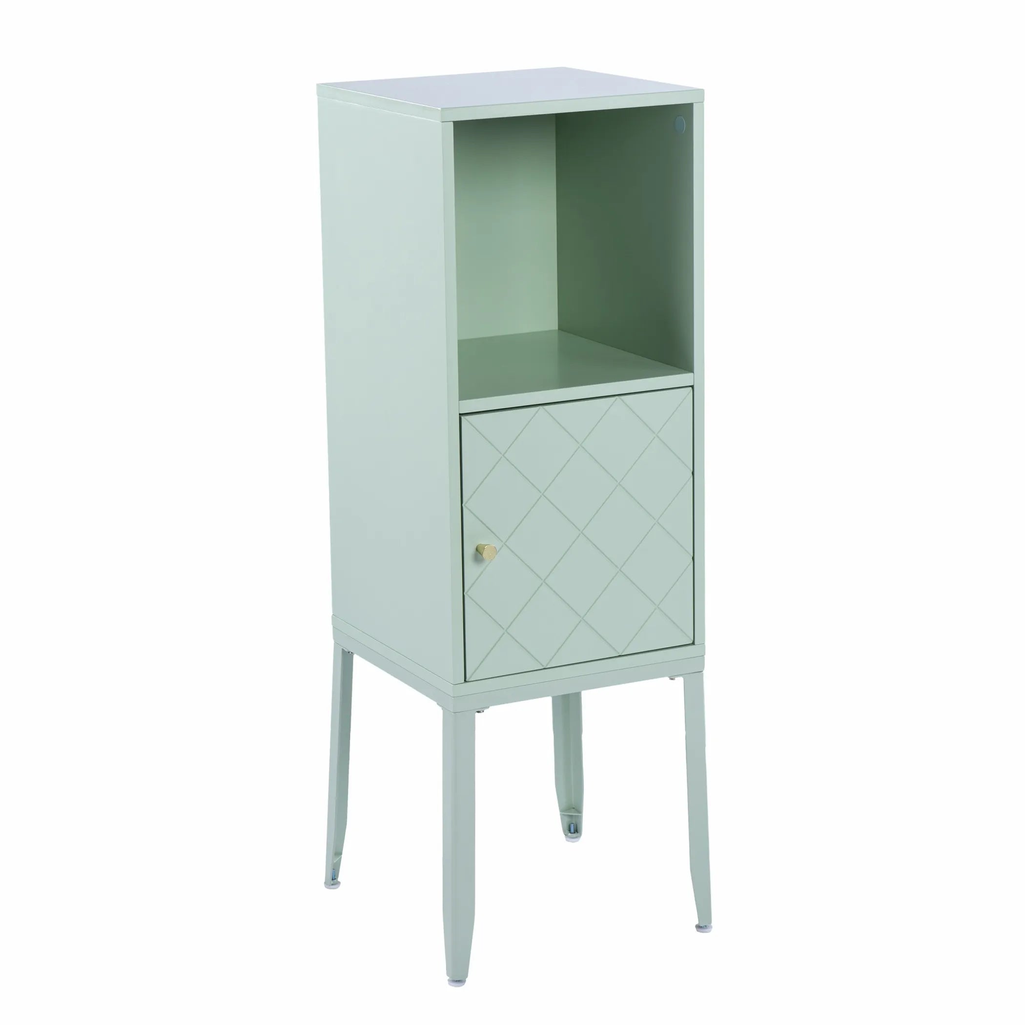 Pale Green Crosshatch Accent Storage Cabinet — view 2