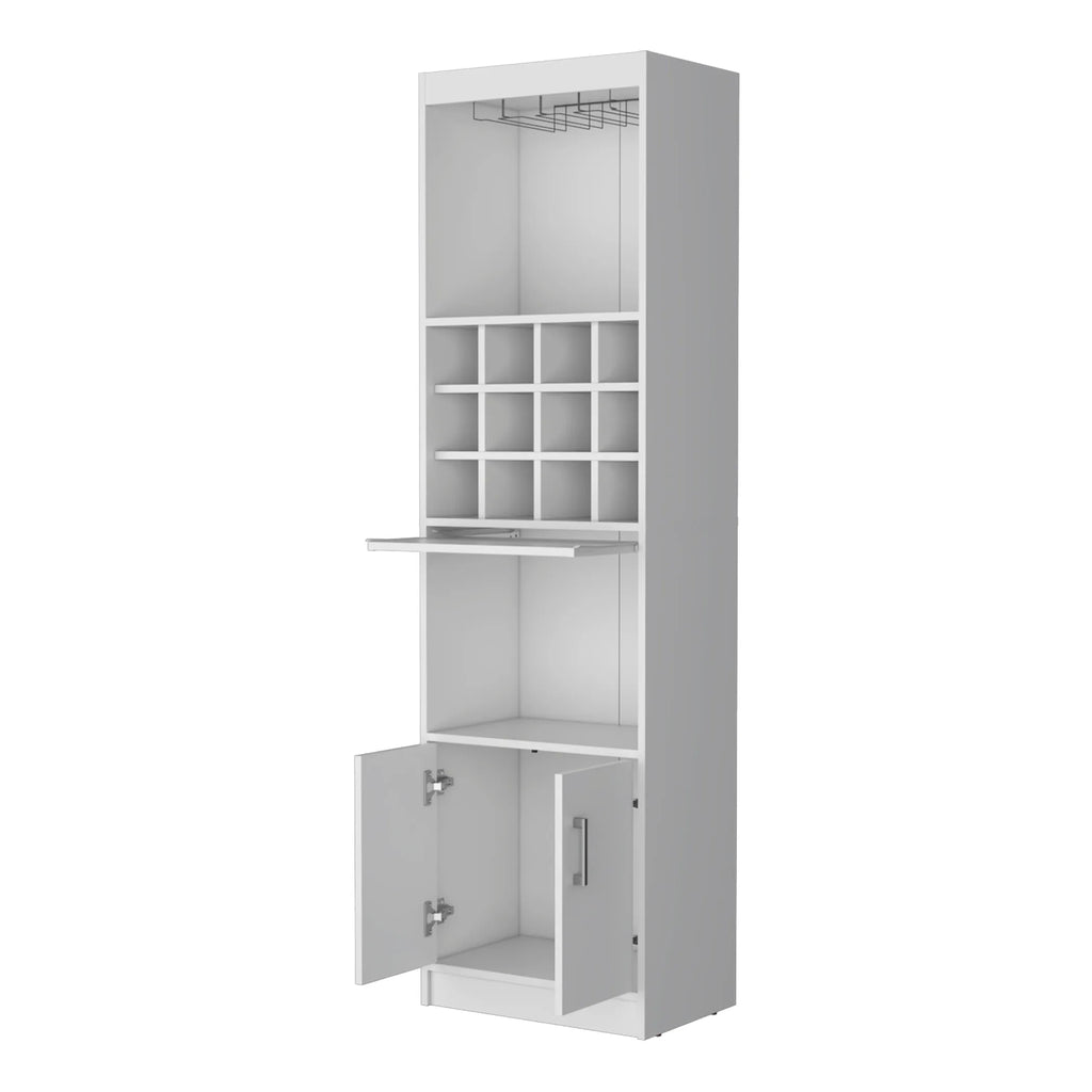 71″ White Wood Bar Cabinet With Two Doors — view 4