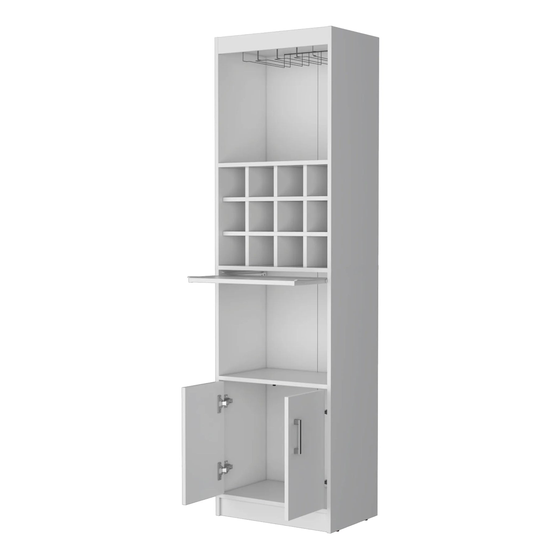 71″ White Wood Bar Cabinet With Two Doors — view 4