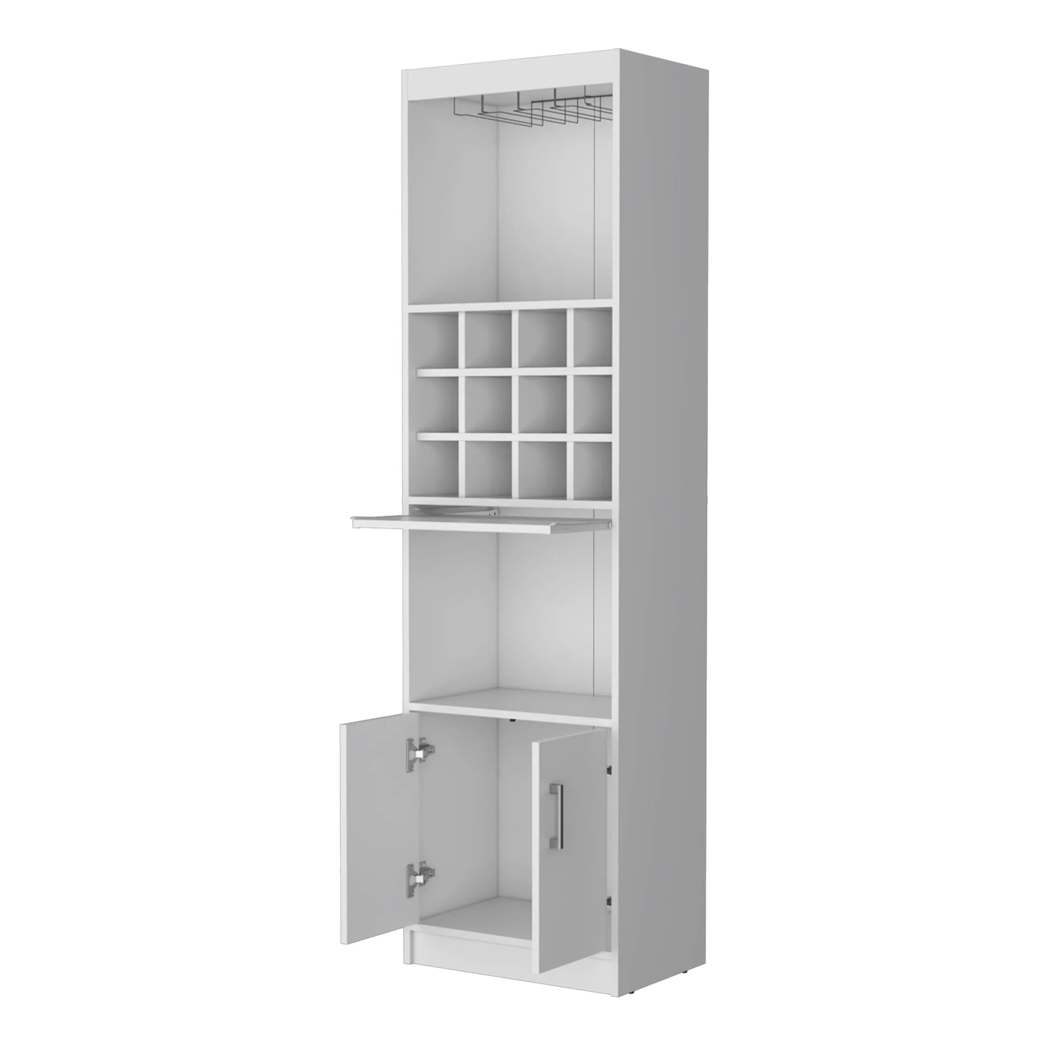 71″ White Wood Bar Cabinet With Two Doors — view 4