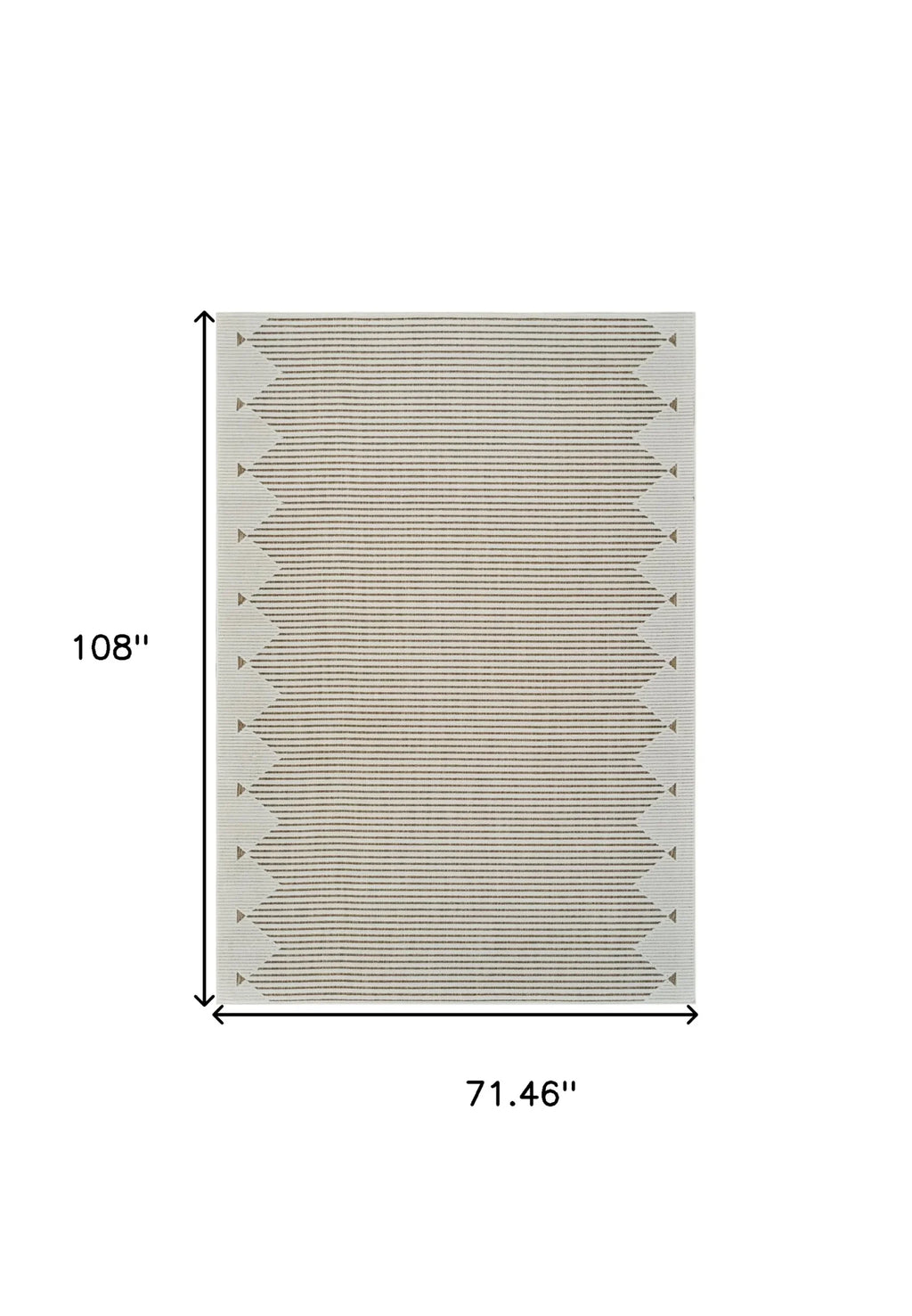 6′ X 9′ Beige and Brown Geometric Distressed Indoor Outdoor Area Rug — view 3