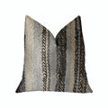 Plutus Grey Horizon Blue and Gray Luxury Throw Pillow