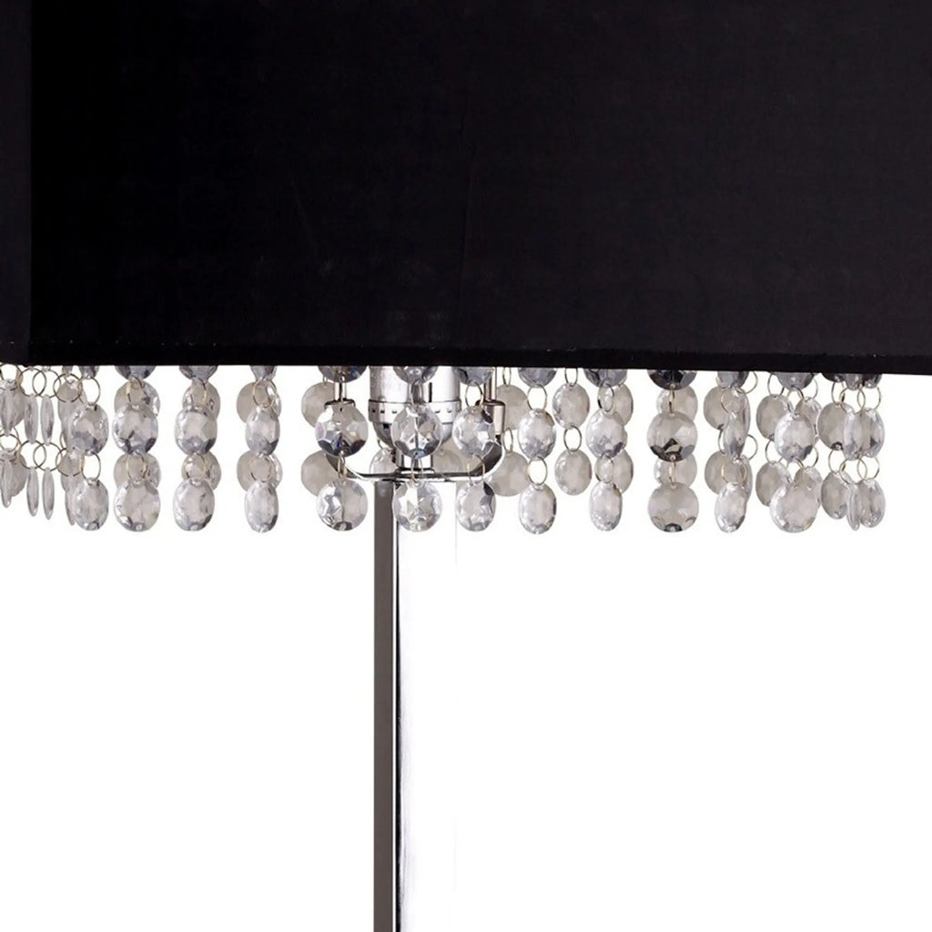 Bling Glam Black and Faux Crystal Rectangular Table Lamp — view 2
