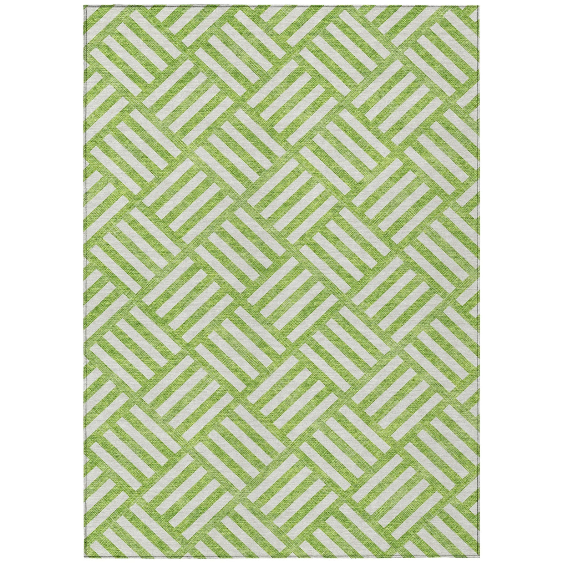 10′ X 14′ Lime Green And Ivory Geometric Washable Indoor Outdoor Area Rug — view 2