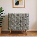 Solid Wood And Inlaid Bone Textured Accent Cabinet With Two Doors
