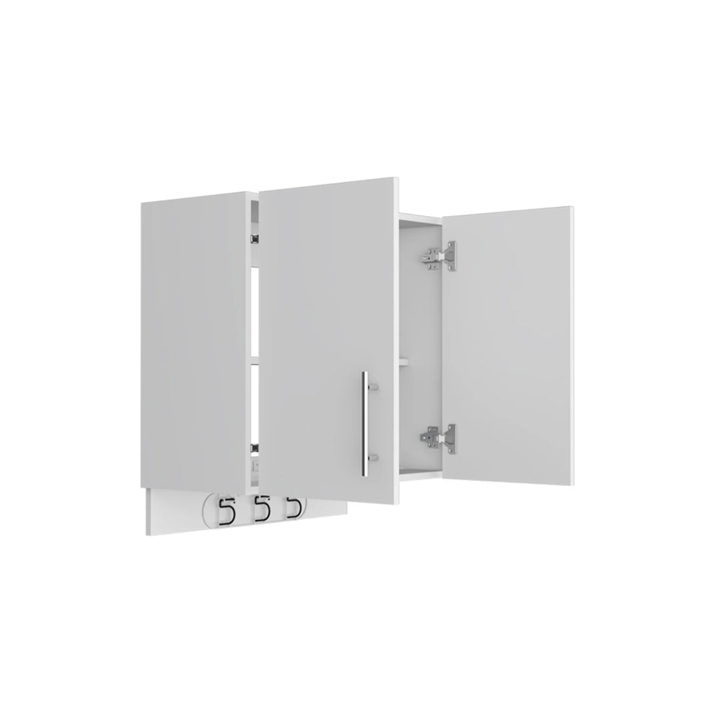 Wood Wall Mounted Utlity Cabinet With Two Doors — view 3