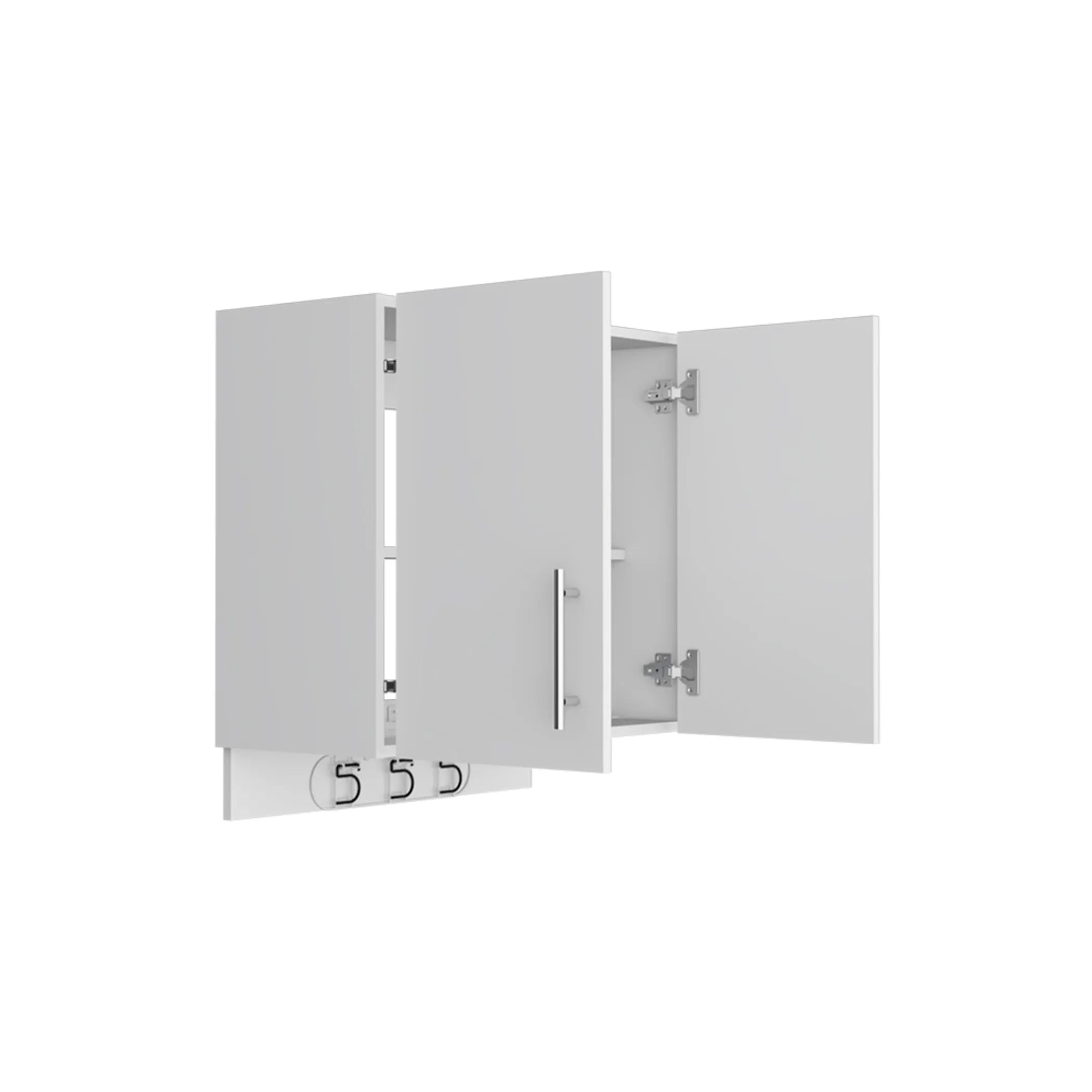 Wood Wall Mounted Utlity Cabinet With Two Doors — view 3
