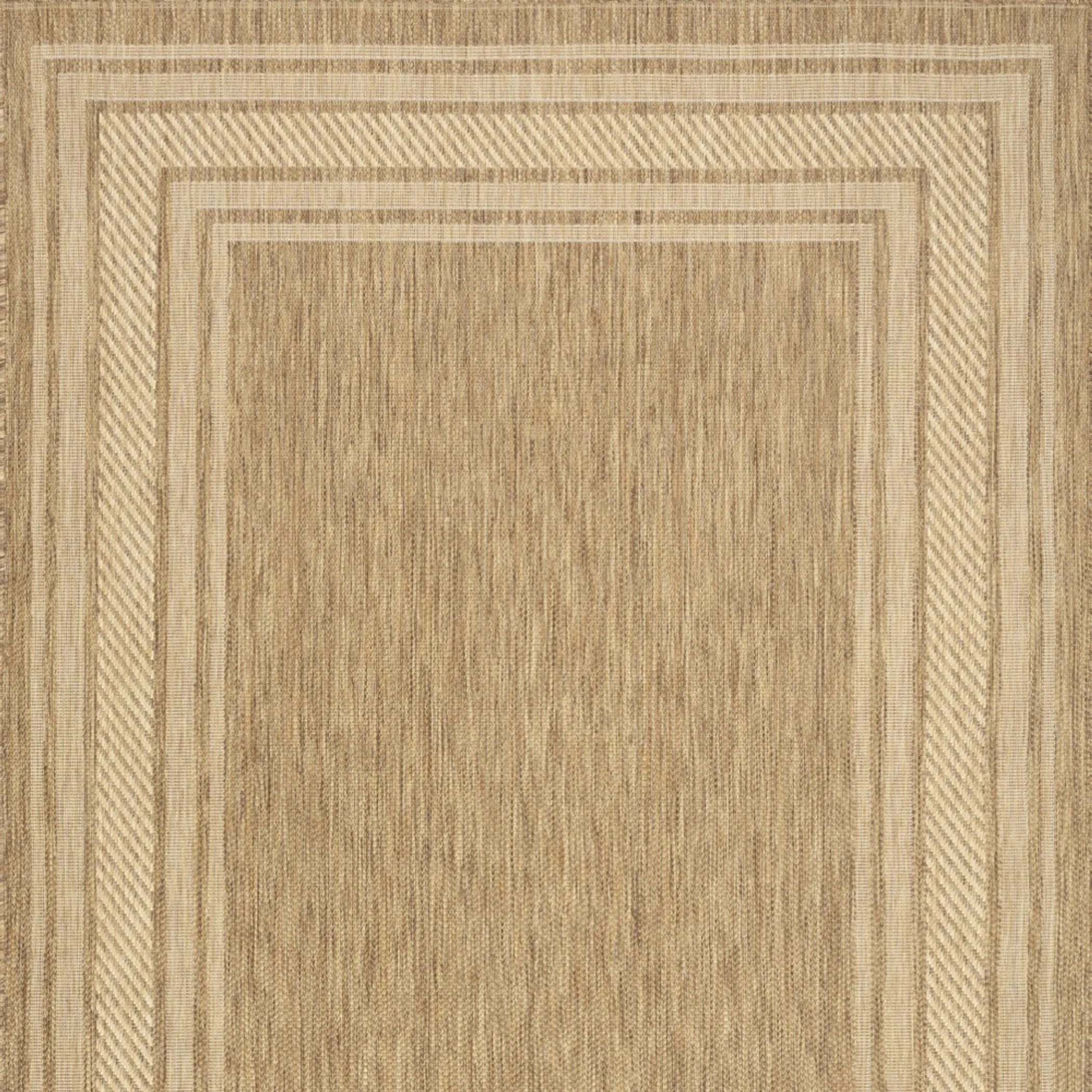 6′ X 9′ Natural Geometric Indoor Outdoor Area Rug — view 3