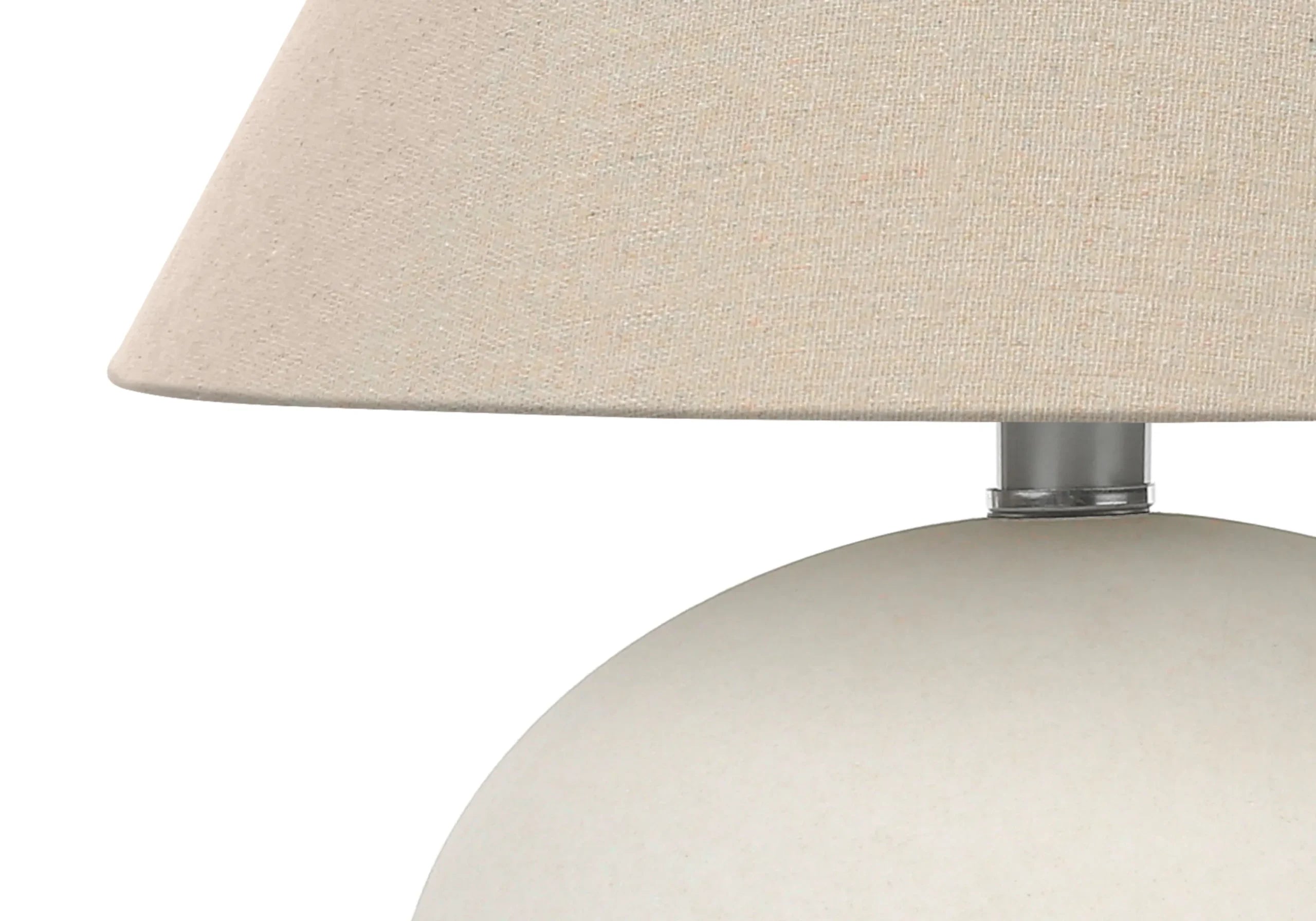 16″ Cream Ceramic Round Table Lamp With Cream Empire Shade — view 3