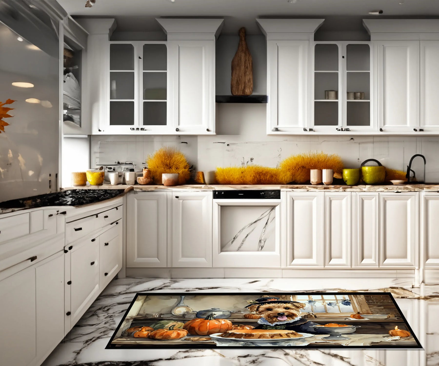Fall Kitchen Pumpkin Pie Runner Mat 28×58 — view 2