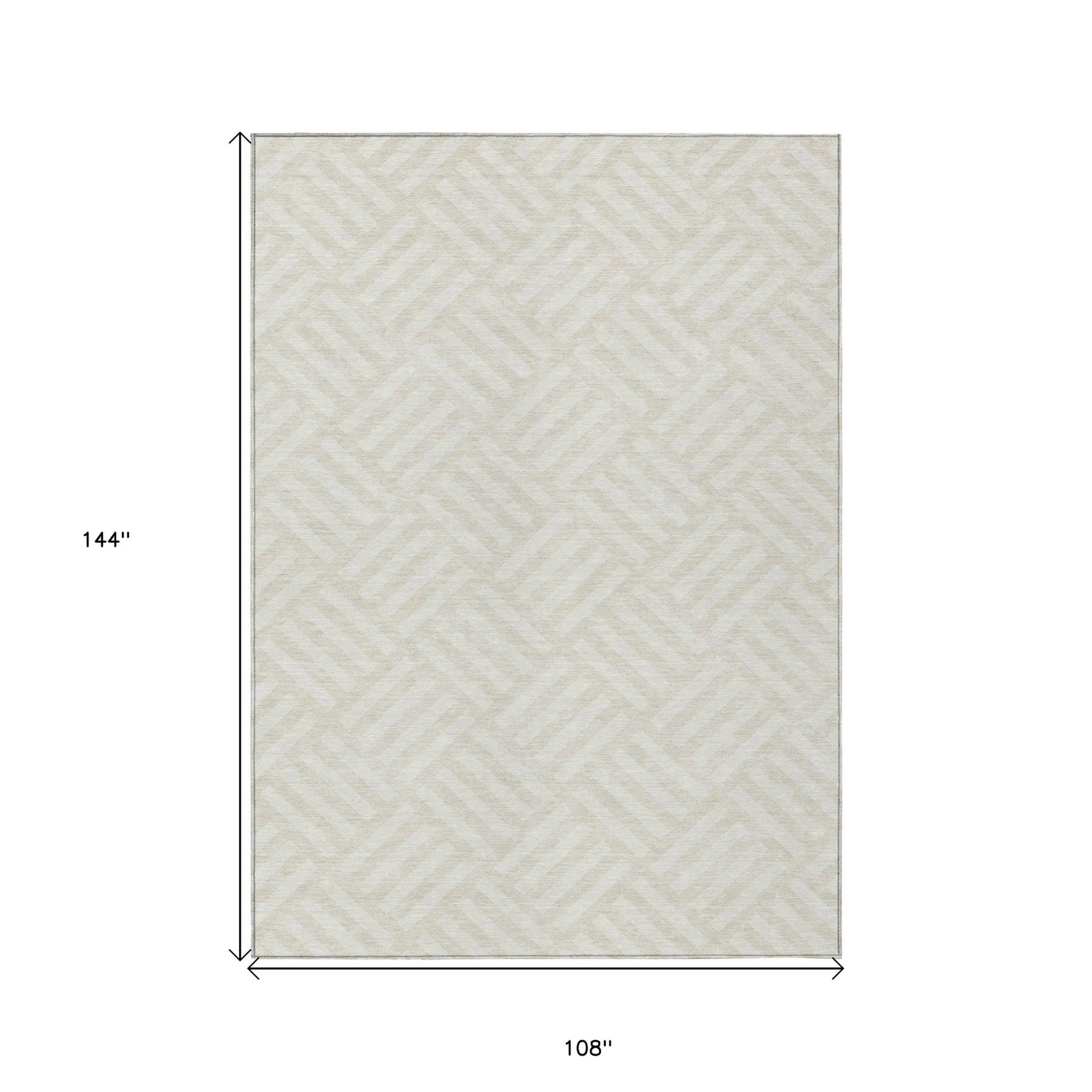 9′ X 12′ Ivory And Beige Geometric Washable Indoor Outdoor Area Rug — view 3