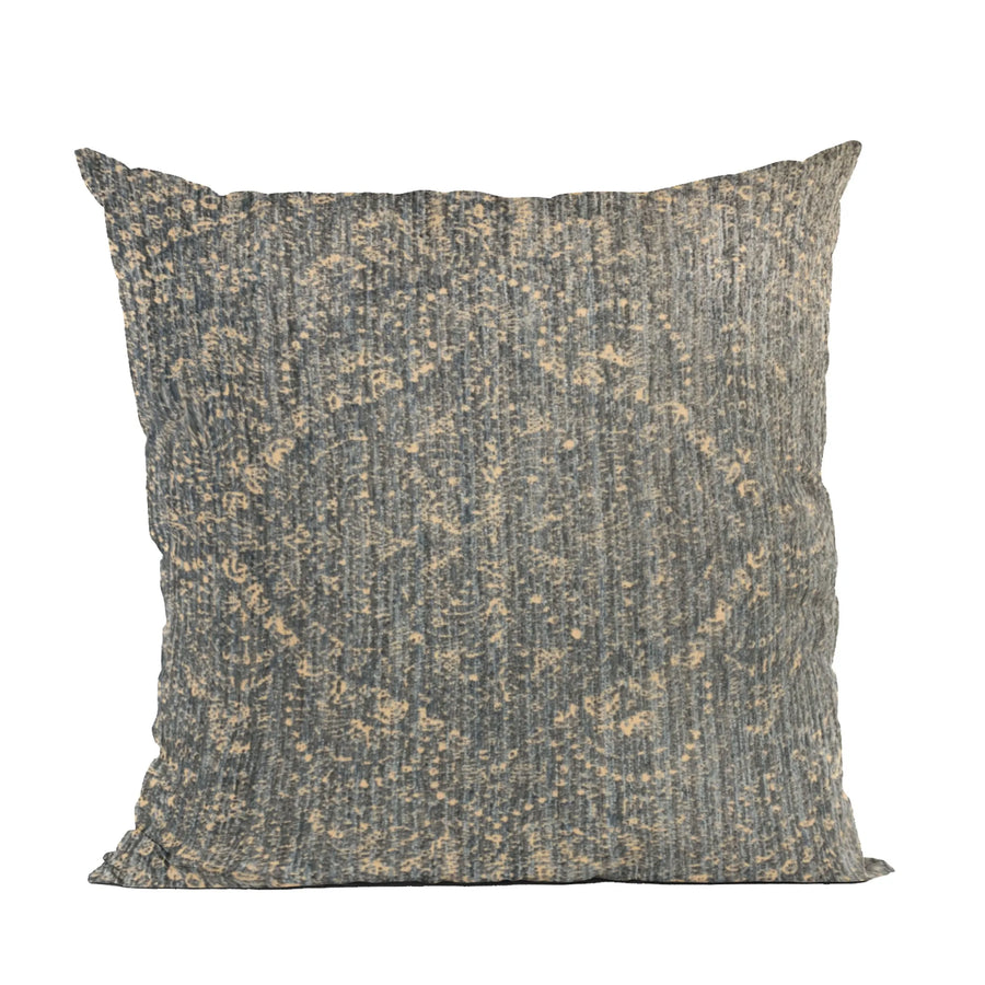 Plutus Blue Hidden Planet Medallion Luxury Throw Pillow