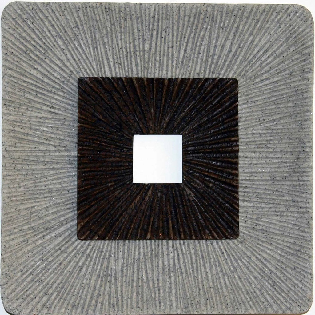 Brown & Gray Square Ribbed Minimalistic Wall Art — view 4